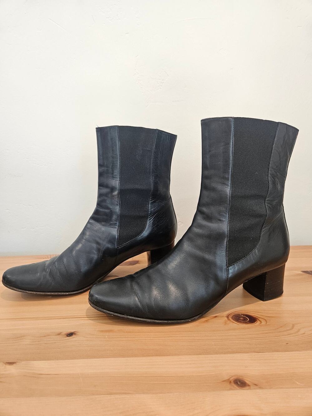 Vintage 90s Cole Haan Collection Italy Black Leather Chelsea Boots 9.5B